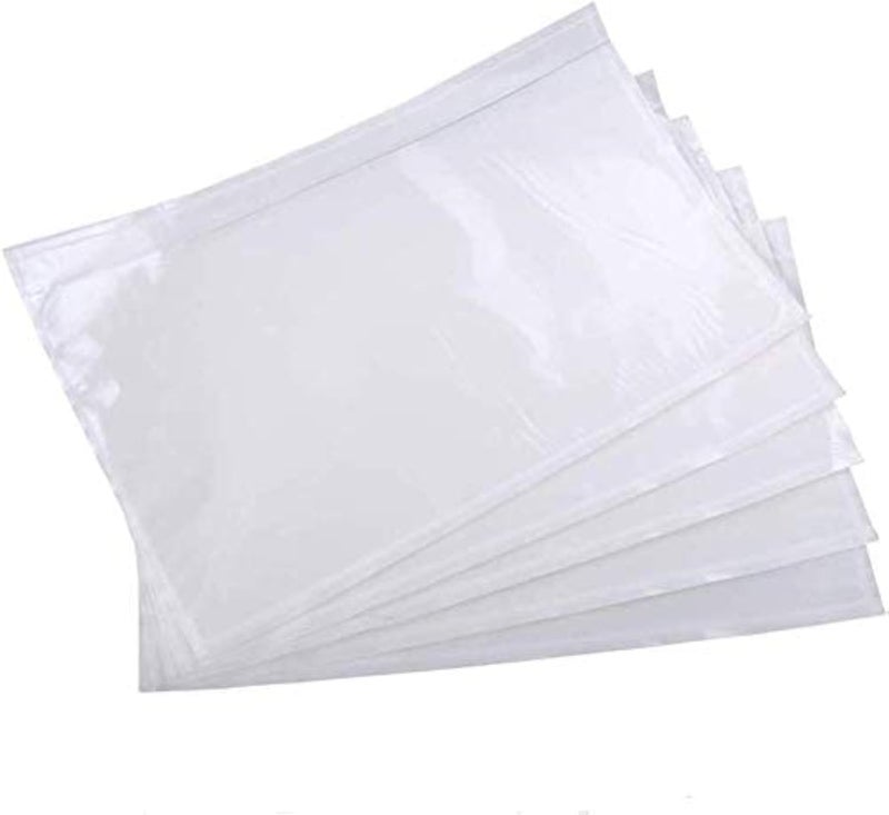 FungLam 6" x 9" Clear Adhesive Top Loading Packing List Pouches Shipping Label Envelopes (200 Pack) - Image 1